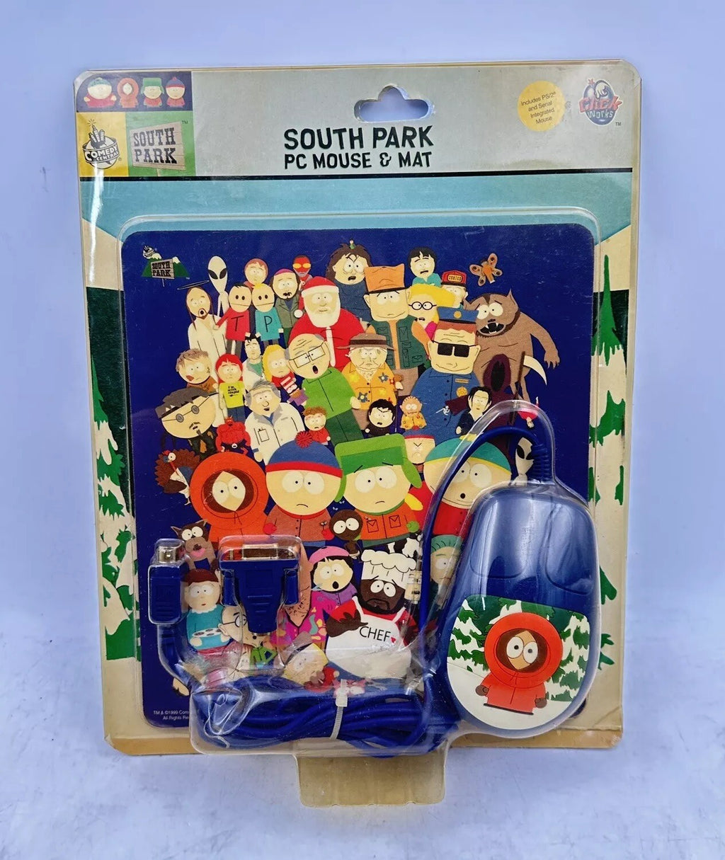 South Park PC Mouse & Mat Set 1999 - ClickWorks / Click Works - Comedy Central - New Old Stock
