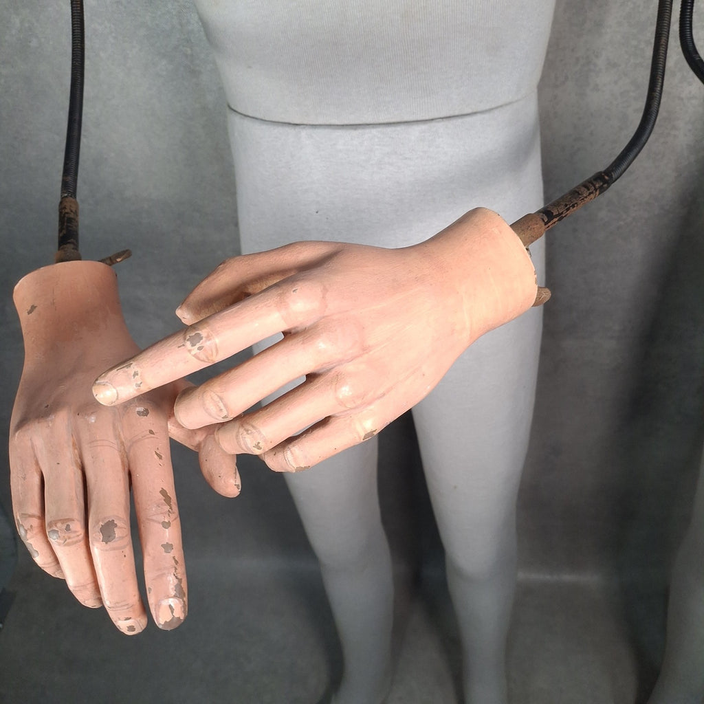Pair of Vintage Stockman London Tailor's Mannequins | Articulated Arms & Hands | Used