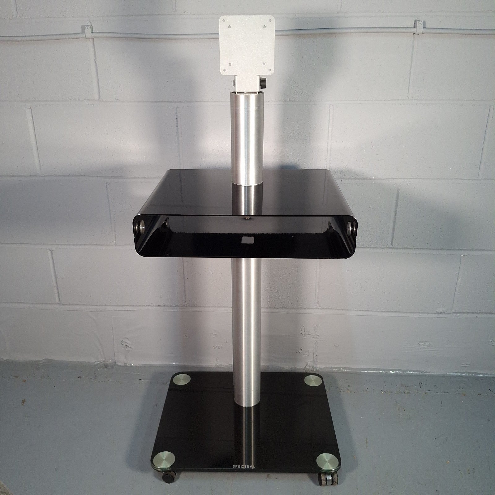 Spectral Designer TV Stand on Wheels | Glass Shelves | Black | Used | Pre-Owned