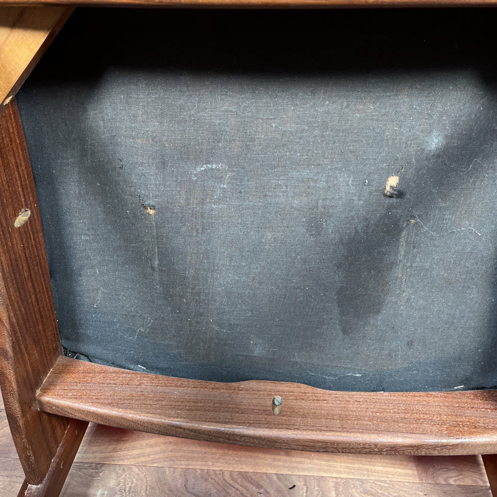 Glostrup Møbelfabrik Vintage Teak & Skai Chair | Danish 1960s Mid-Century | Black Vinyl | Used