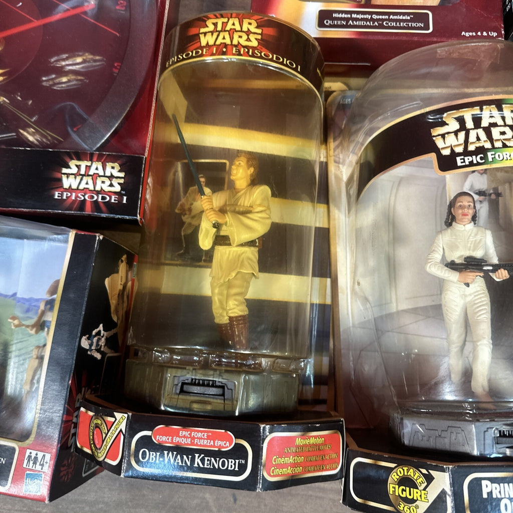 Star Wars Episode 1 Boxed Toys Job Lot | Hasbro 1999 | Talking Banks, Figures & More | Used