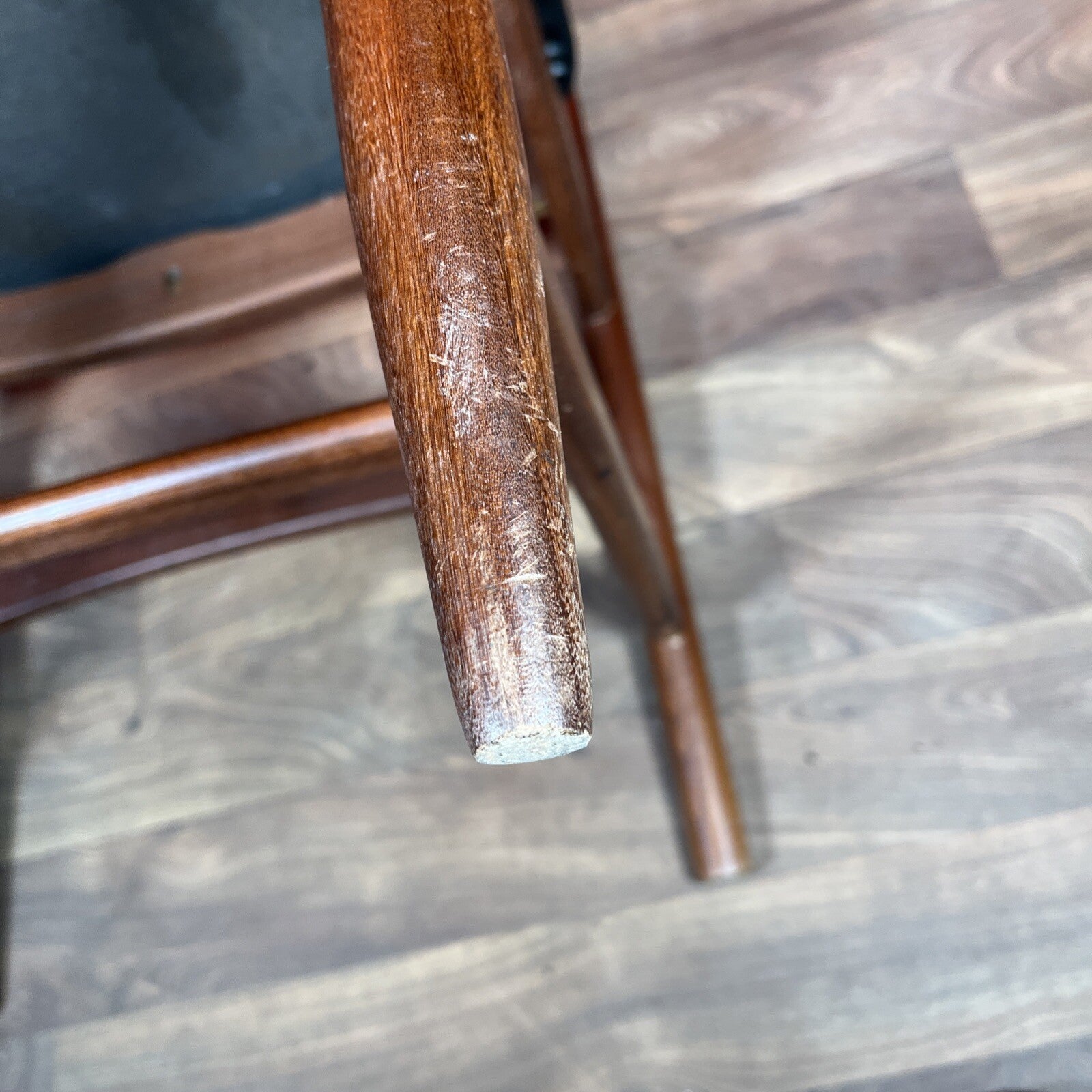 Glostrup Møbelfabrik Vintage Teak & Skai Chair | Danish 1960s Mid-Century | Black Vinyl | Used