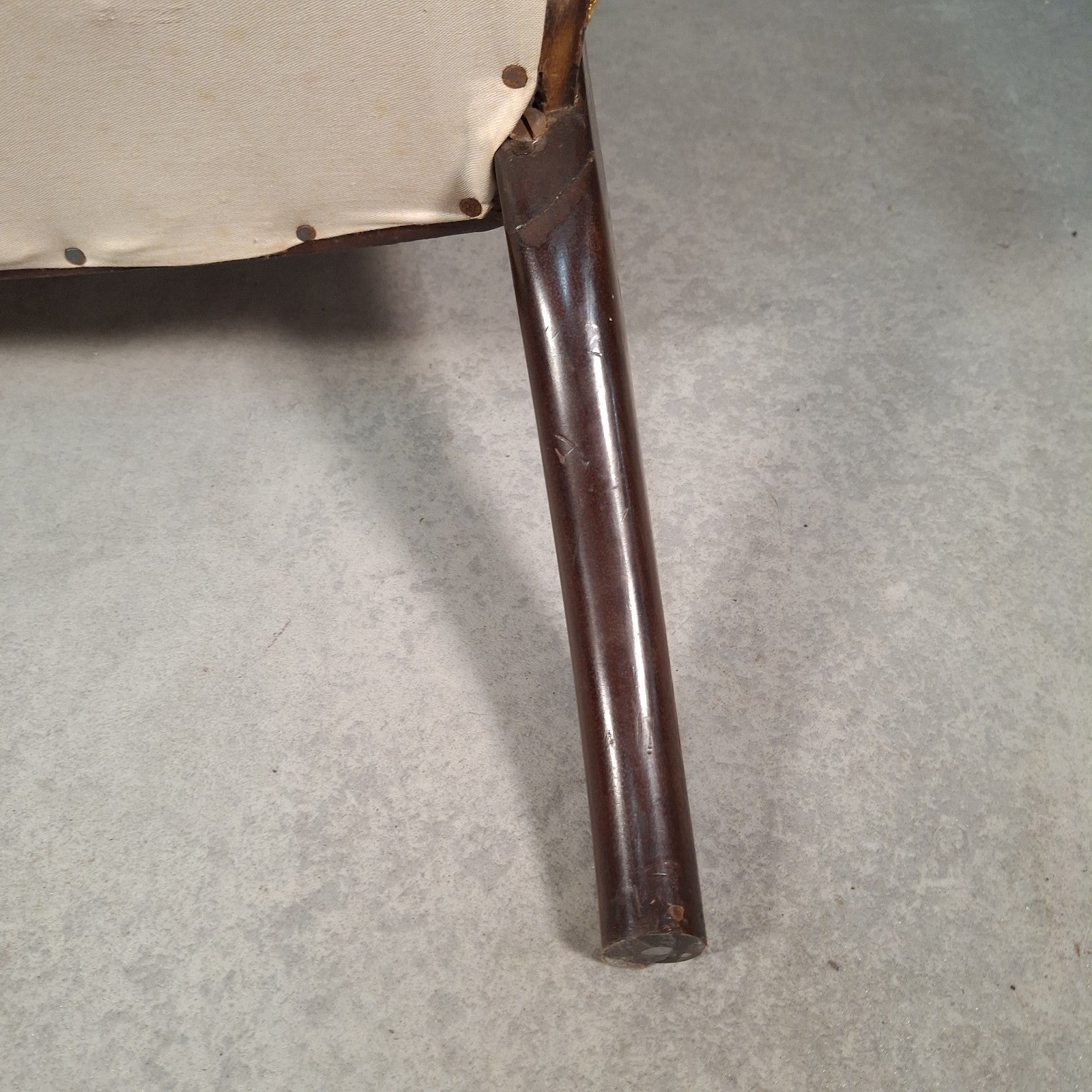 Edwardian Mahogany Elbow Armchair | Inlaid Back | Cut-Down Legs | Restoration Project | Used