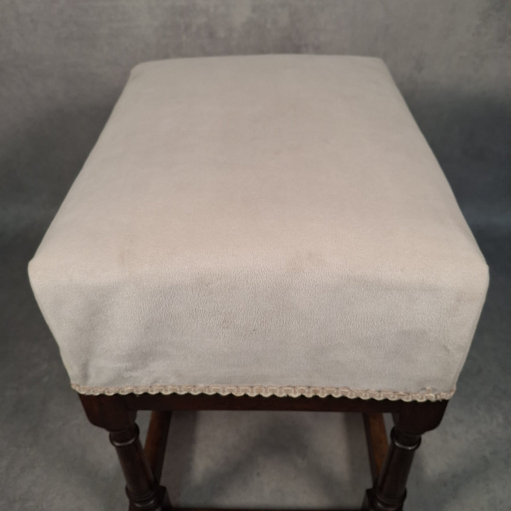 Parker Knoll Vintage Upholstered Footstool Ottoman Turned Legs Stool