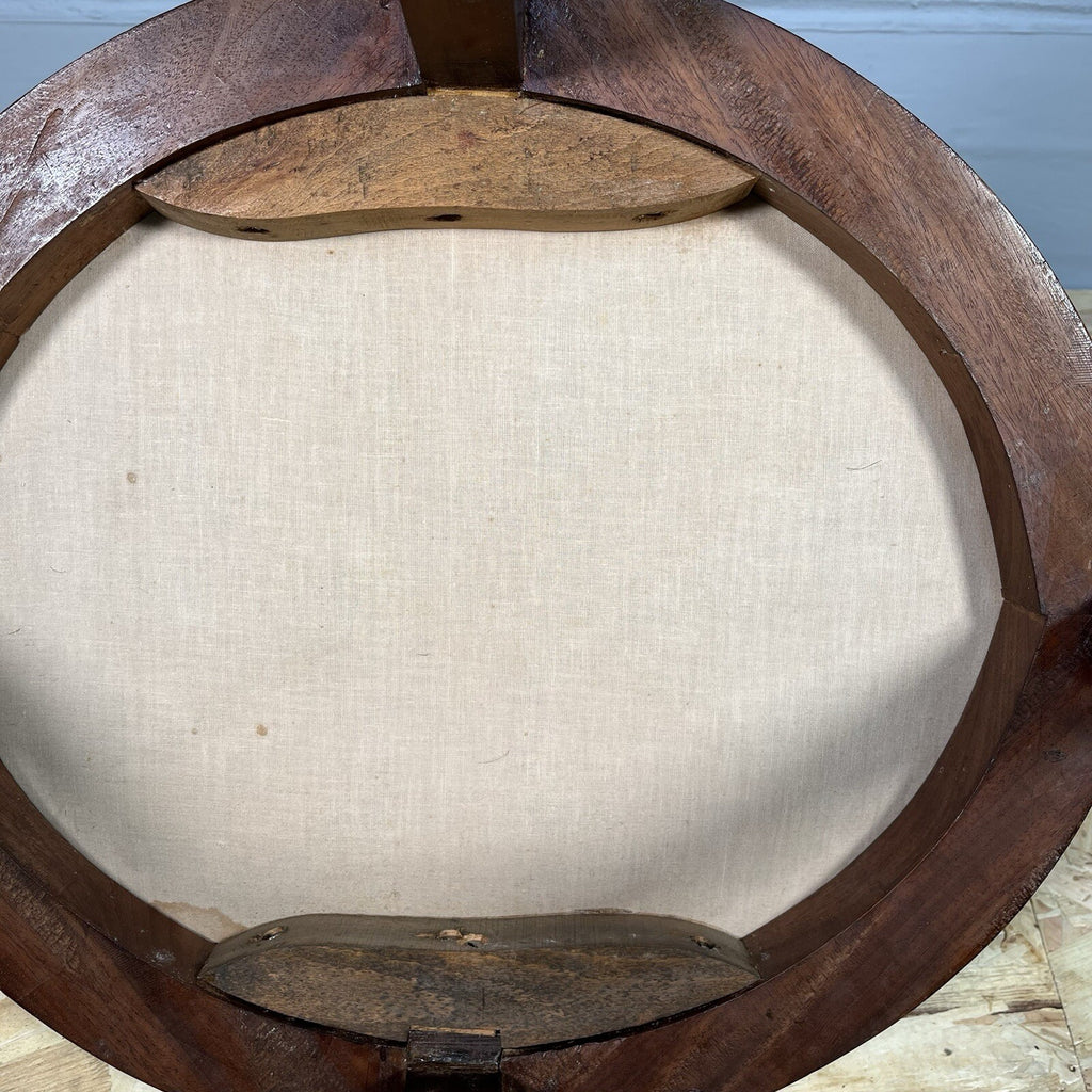 Edwardian Mahogany Upholstered Corner Chair | Oval Base | Antique | Used | Needs Repair