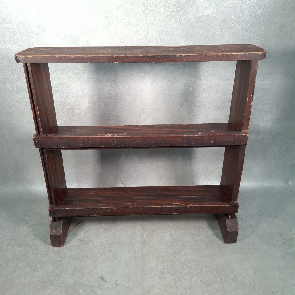 Vintage Handmade Pine Bookshelf | 1940s Utility Era | Rustic Shelving Unit | Used