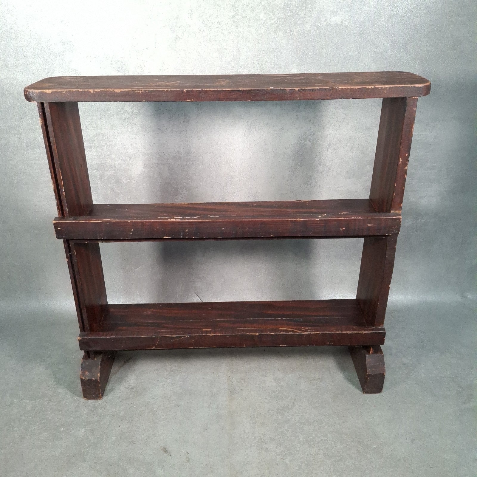 Vintage Handmade Pine Bookshelf | 1940s Utility Era | Rustic Shelving Unit | Used
