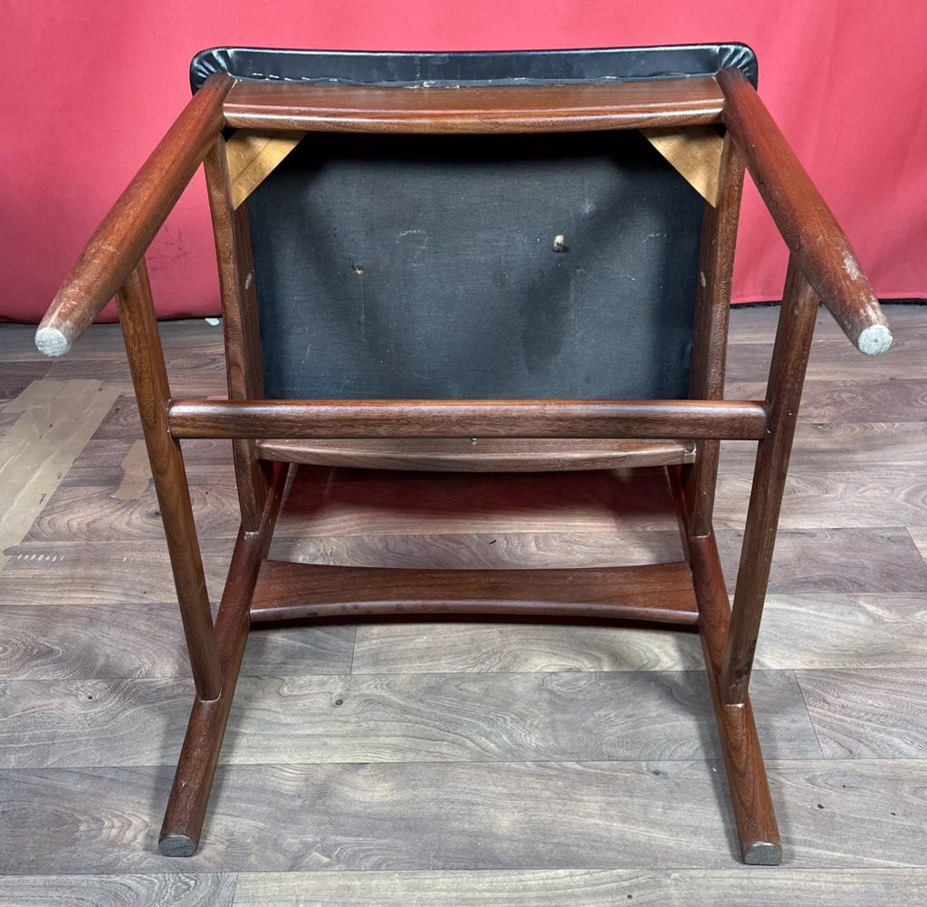 Glostrup Møbelfabrik Vintage Teak & Skai Chair | Danish 1960s Mid-Century | Black Vinyl | Used