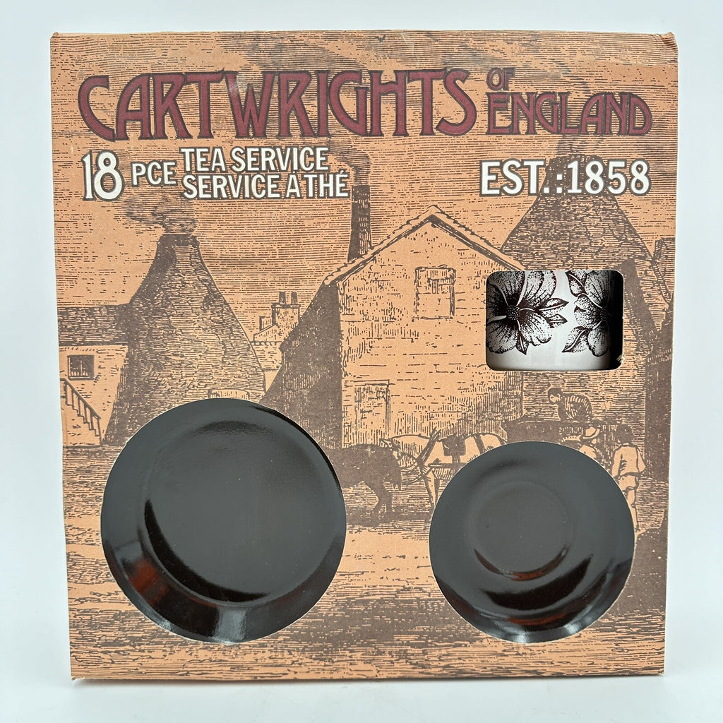 Cartwright & Edwards 18 Piece Tea Service - Dark Brown Glaze - Stoke-on-Trent - New Old Stock - Vintage