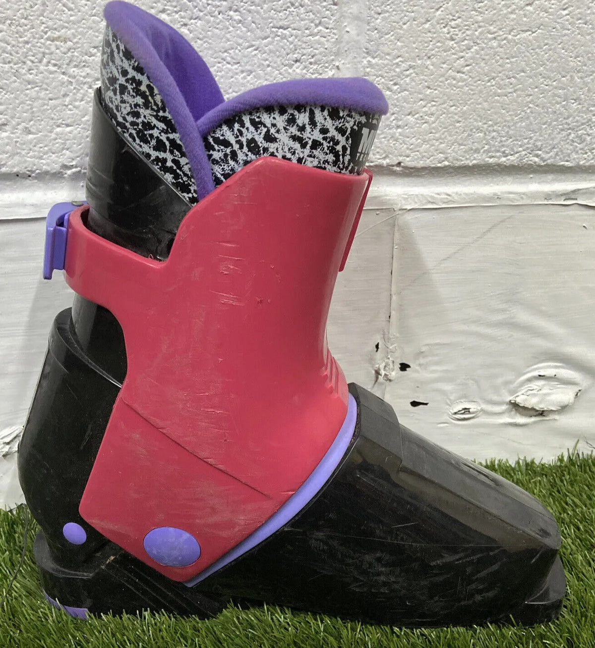 Munari Tech Color MS 22 Vintage 1990s Ski Boots - Black, Rubin & Violet - MP 25 / UK 6.5 - Made in Italy - Boxed