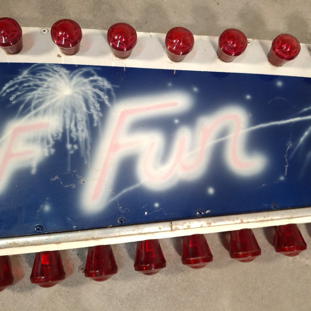 Vintage Fairground “Slots of Fun” Illuminated Lightbox Panel | Arcade Sign | 145cm | Used