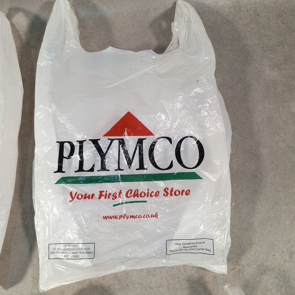 Vintage Carrier Bags Set of 4 - Morrisons, Argos, Sainsbury's, Plymco - 1990s/2000s - Prop / Collector - Used