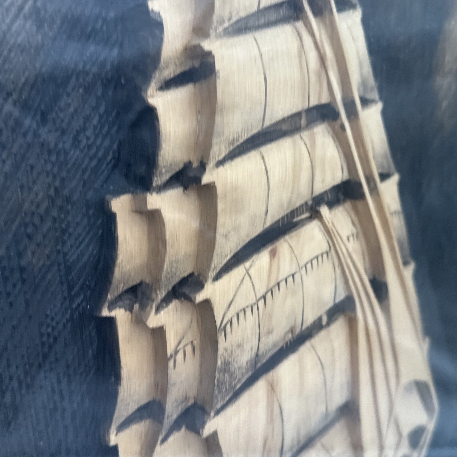 Brass Framed Mirror Carved Wooden Galleon Sail Ship Framed Vintage 47.5 x 57.5cm