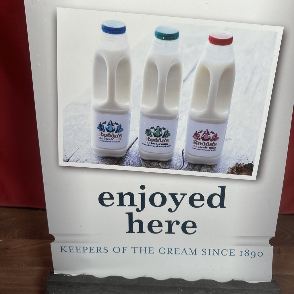 Rodda’s Party Cream Teas Milk Churn Shaped Sign Flexi Advertisement 88x42cm