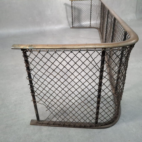 Antique 19th Century Nursery Spark Guard Brass Rim & Wire Mesh Fireplace Screen