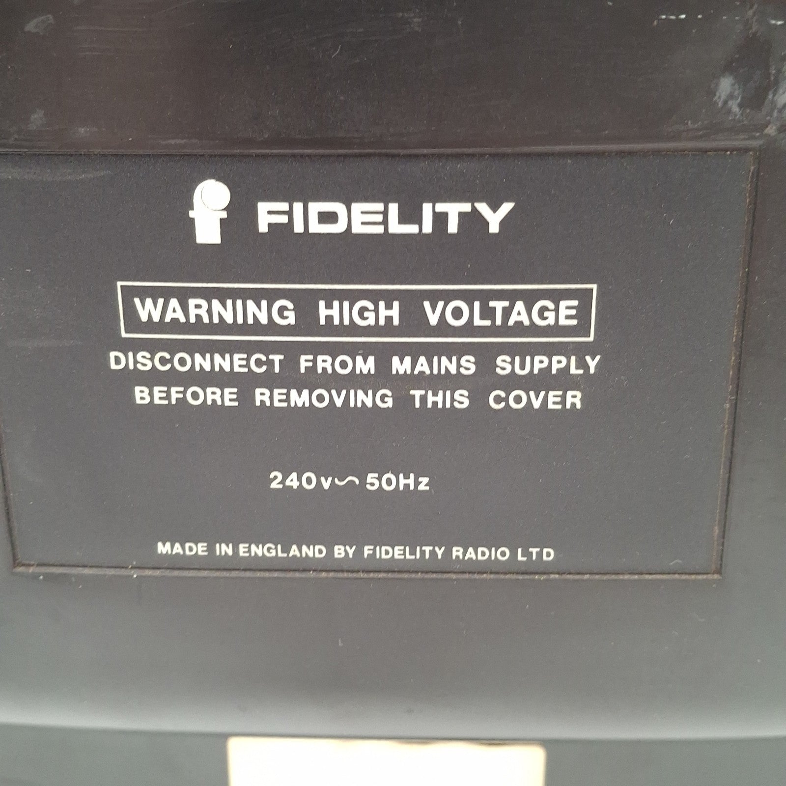 Fidelity CTV-14 CRT TV Screen 14” Black & White RF Input – For Parts Prop