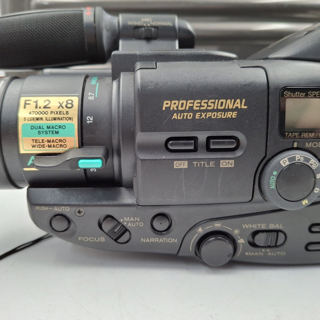 Hitachi VM-S83E S-VHS-C Camcorder with Stereo Mic, Battery, Hard Case & Manual - Used - Untested