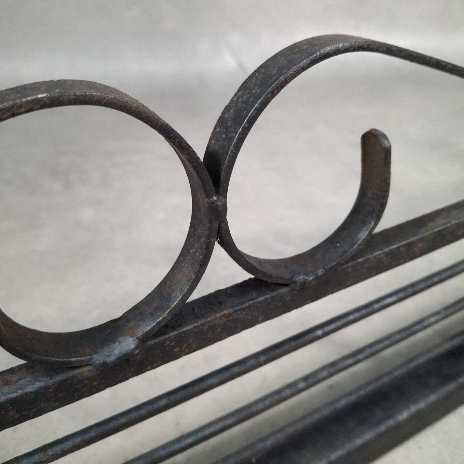Vintage Black Metal Fireplace Fender | Hearth Kerb Guard | Wrought Iron Style | Used