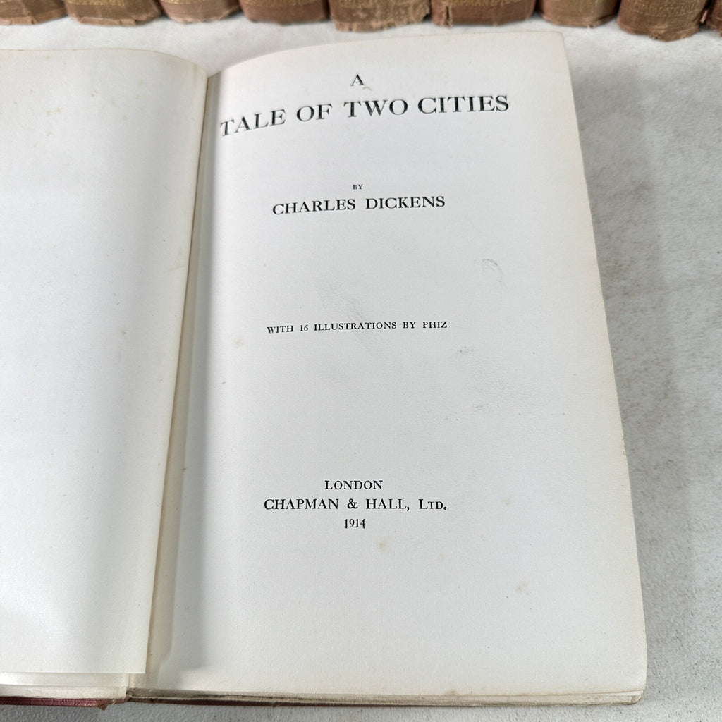 Book Set Charles Dickens 17 Volumes 1914 Chapman & Hall Antique Vintage
