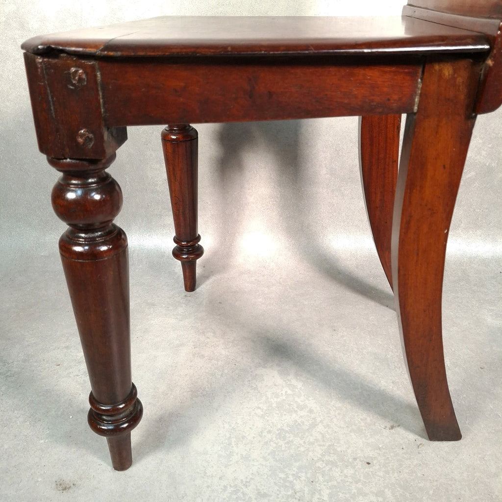 Victorian Mahogany Shield Back Chair With Brass Monogram Initials Antique