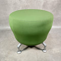 Orangebox Point-S Ottoman Footstool Pouffe - Green Fabric, Aluminium Legs, Used, UK Made 2012