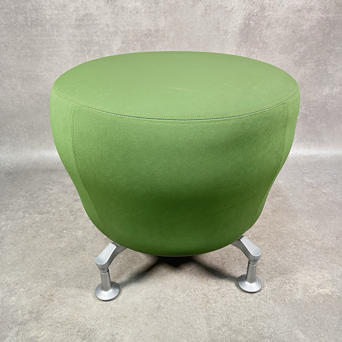 Orangebox Point-S Ottoman Footstool Pouffe - Green Fabric, Aluminium Legs, Used, UK Made 2012