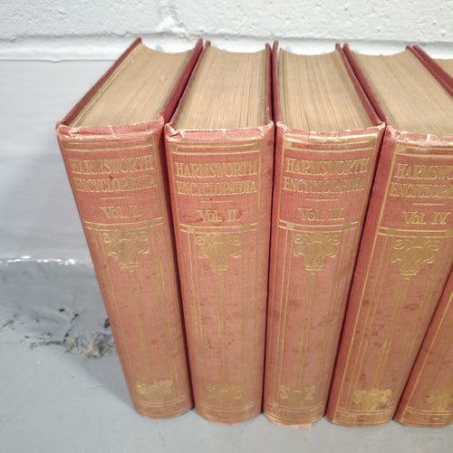 1906 Harmsworths Encyclopaedia Vol I-X 1-10 Vintage Book Set Complete Prop Decor
