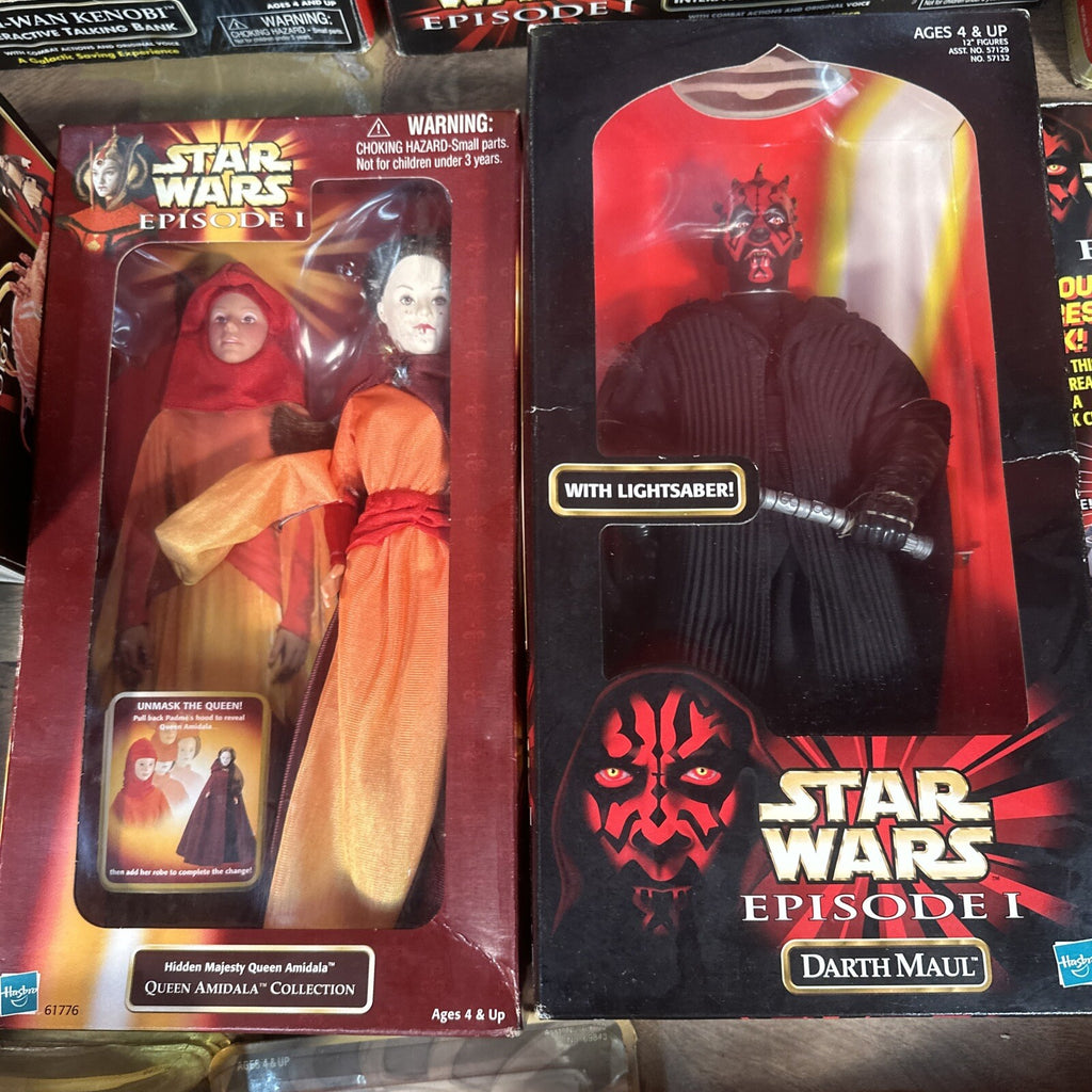 Star Wars Episode 1 Boxed Toys Job Lot | Hasbro 1999 | Talking Banks, Figures & More | Used