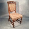 Antique Barber & Son Birmingham Walnut Carved Dining Hall Chair Brass Castors