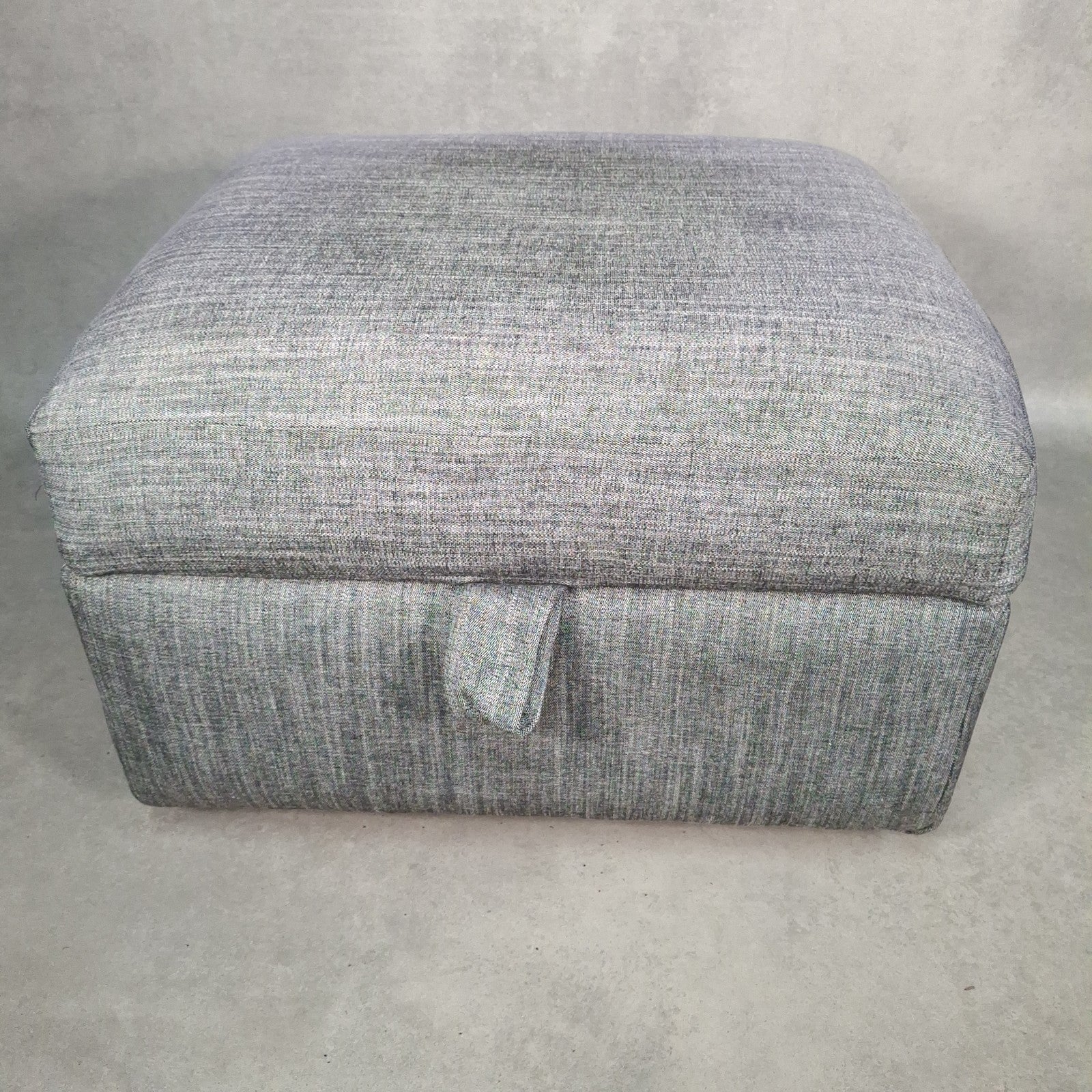 Grey Fabric Lift-Top Storage Ottoman on Castors | Reupholstered | Used