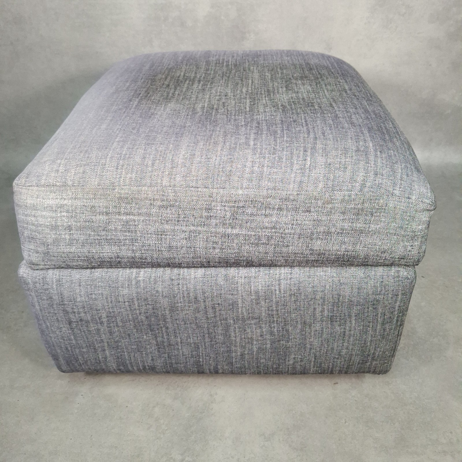 Grey Fabric Lift-Top Storage Ottoman on Castors | Reupholstered | Used