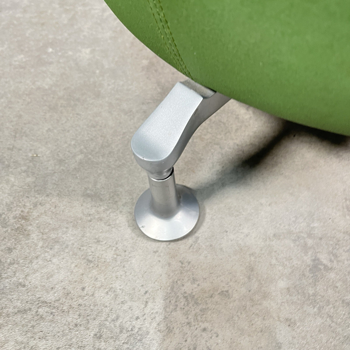 Orangebox Point-S Ottoman Footstool Pouffe - Green Fabric, Aluminium Legs, Used, UK Made 2012