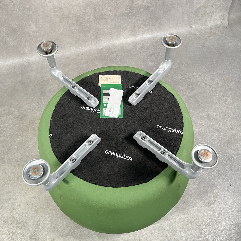 Orangebox POINT-S Soft Seating Ottoman | Green Fabric | Aluminium Legs | 2012 | Used | UK Made