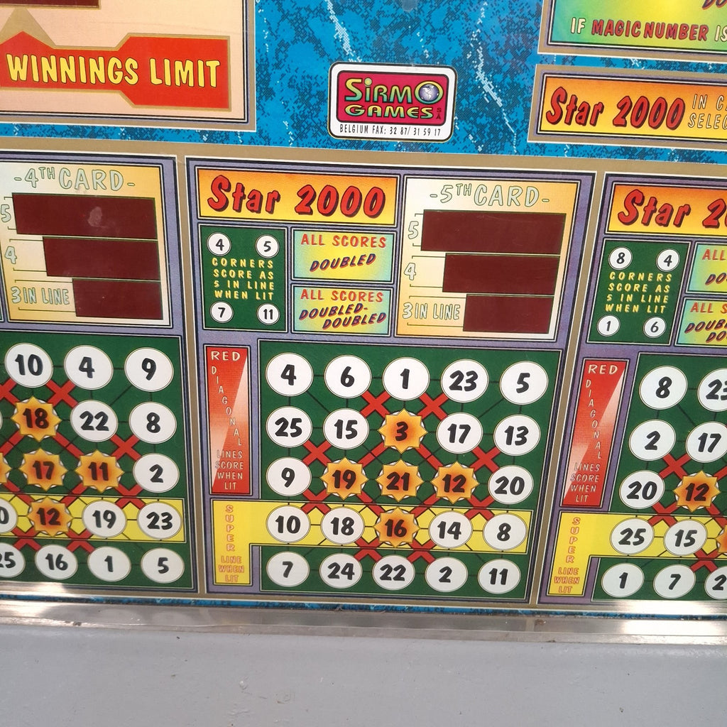 Bingo Continental Pinball Machine Glass Artwork Panel | Vintage 1980s/90s | Wall Art | Used