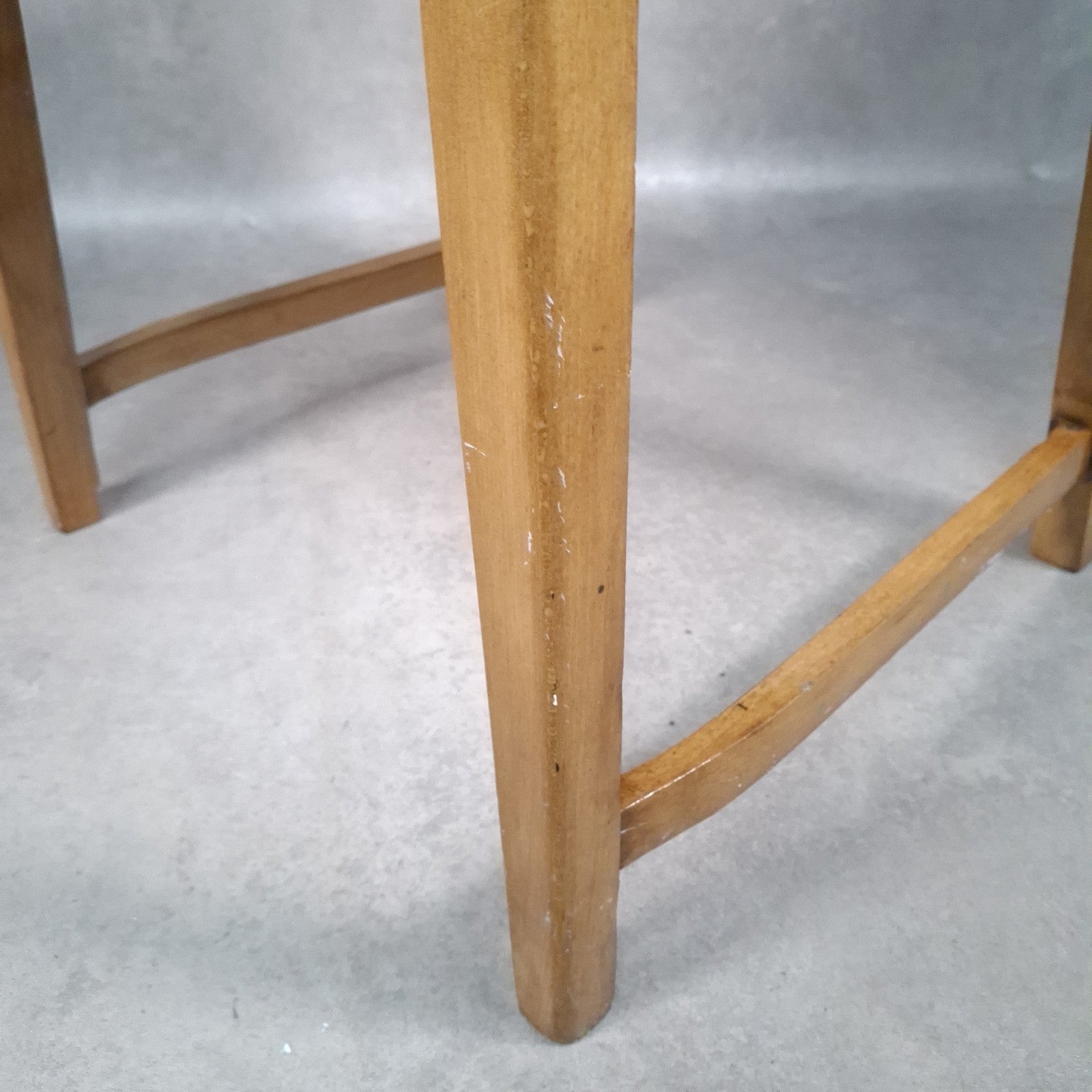 Dining Chair Vintage Brown Faux Leather Wooden Frame Retro Café Pub Restaurant