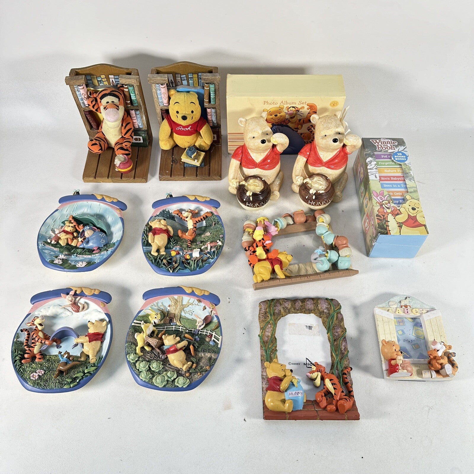 Winnie Pooh Bundle Book Ends Deceptive Played Piggy Banks Photo Frame Etc