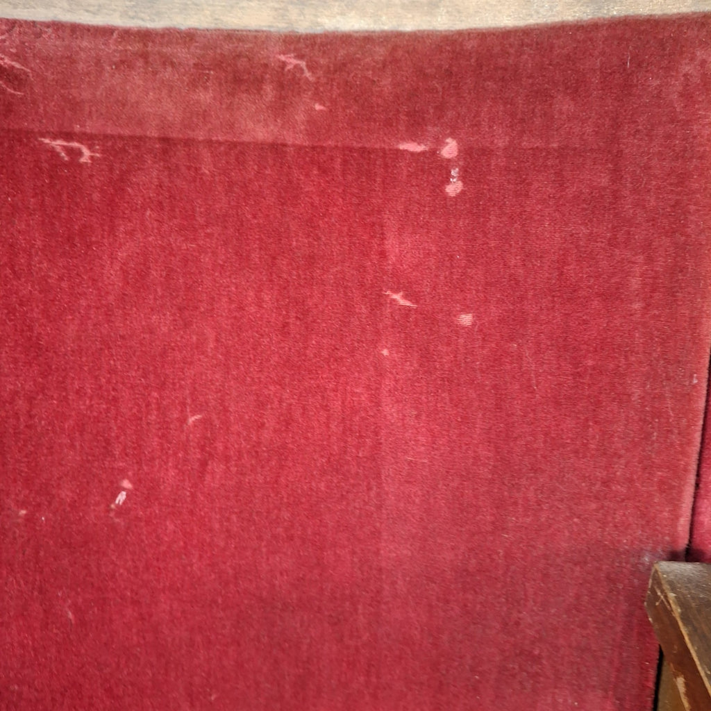 Art Deco Vintage Twin Cinema Theatre Fold-Up Seats | Red Fabric | Original Row Numbers