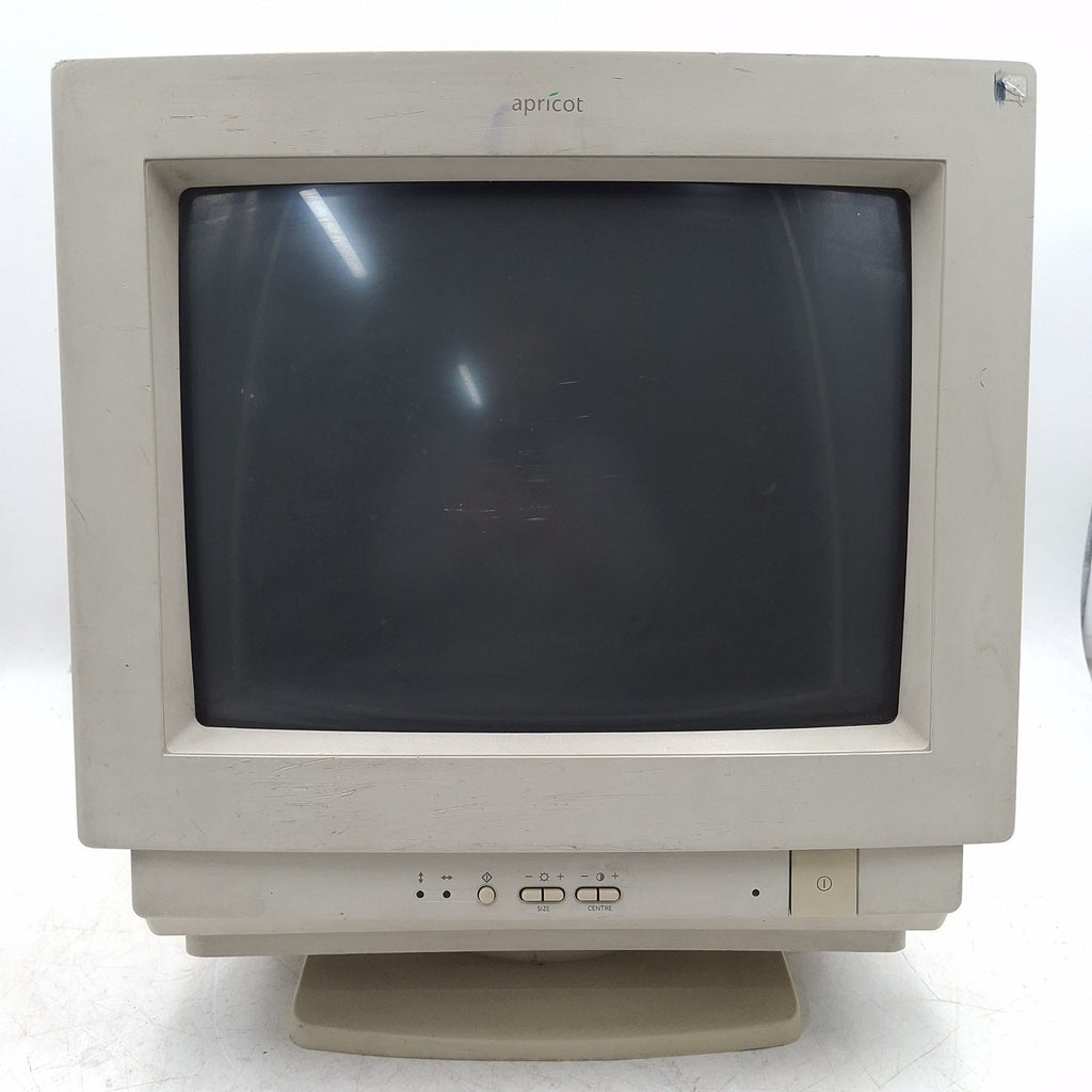Apricot XJ54137 13" Colour CRT VGA Monitor - Spares or Repairs, Blank Screen Fault, Retro Prop, Used