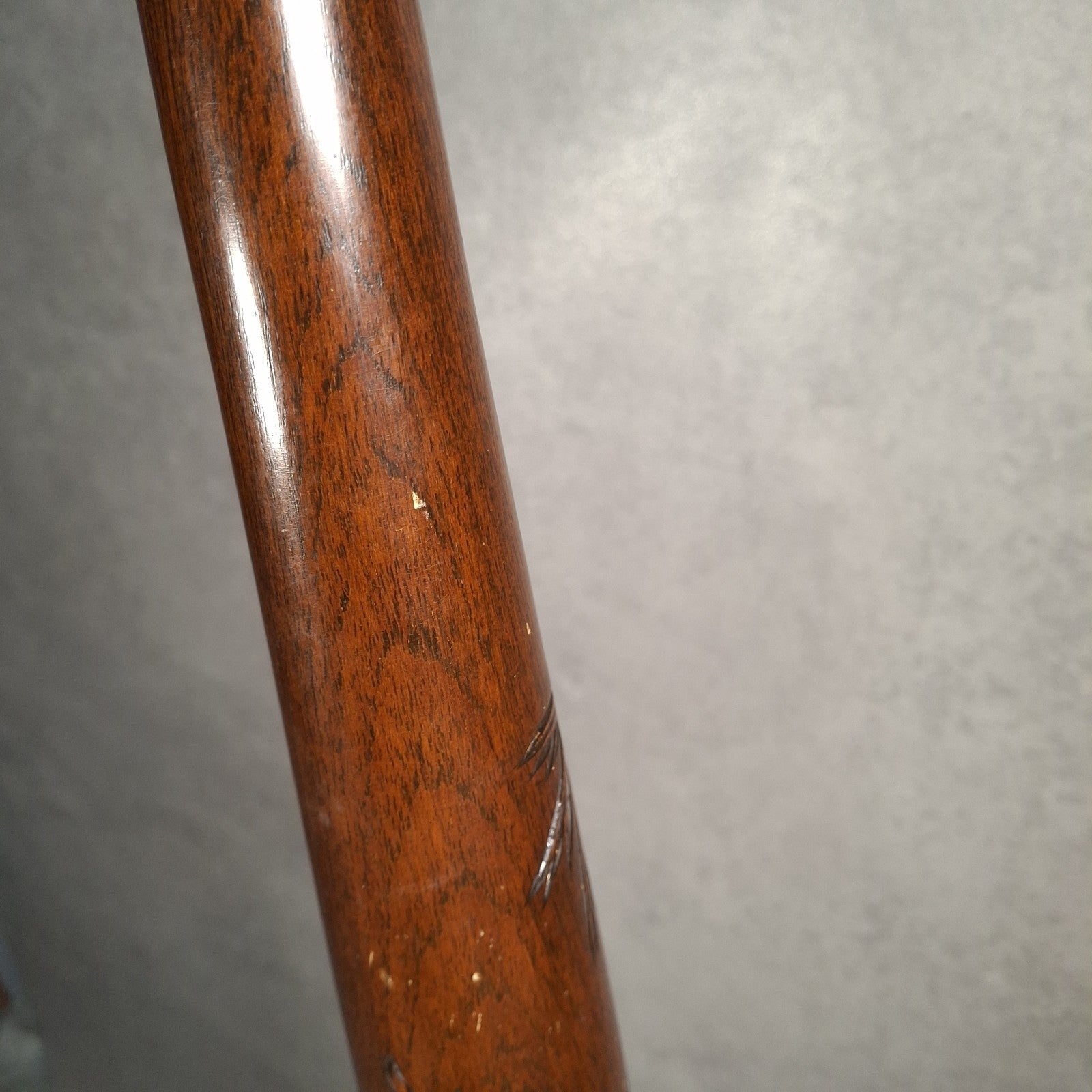 Vintage Carved Wooden Standard Floor Lamp Oriental Bamboo Motif Tall Asian