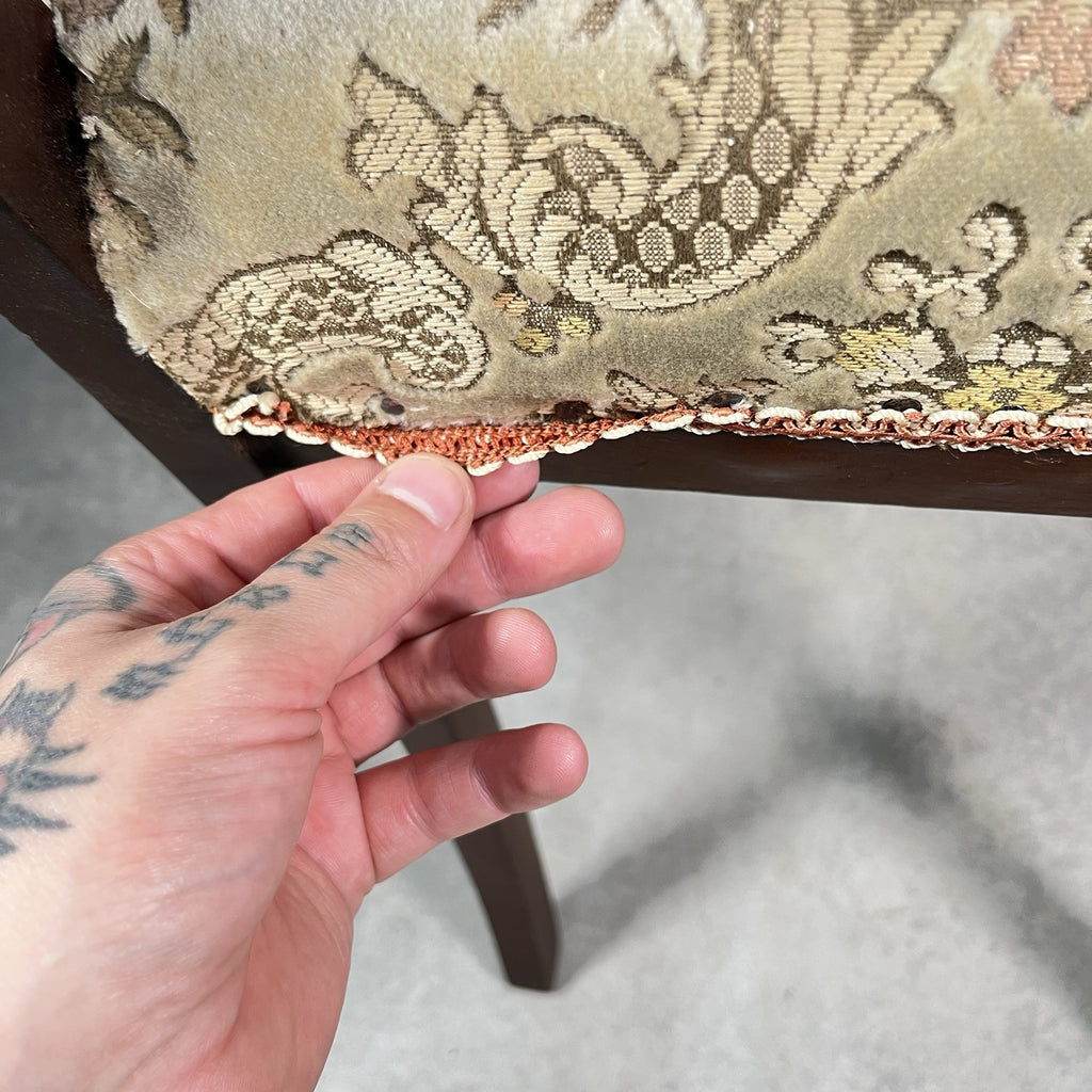Bedroom Chair Edwardian Inlaid Mahogany Satinwood Fan Motif Detail c1900 Antique