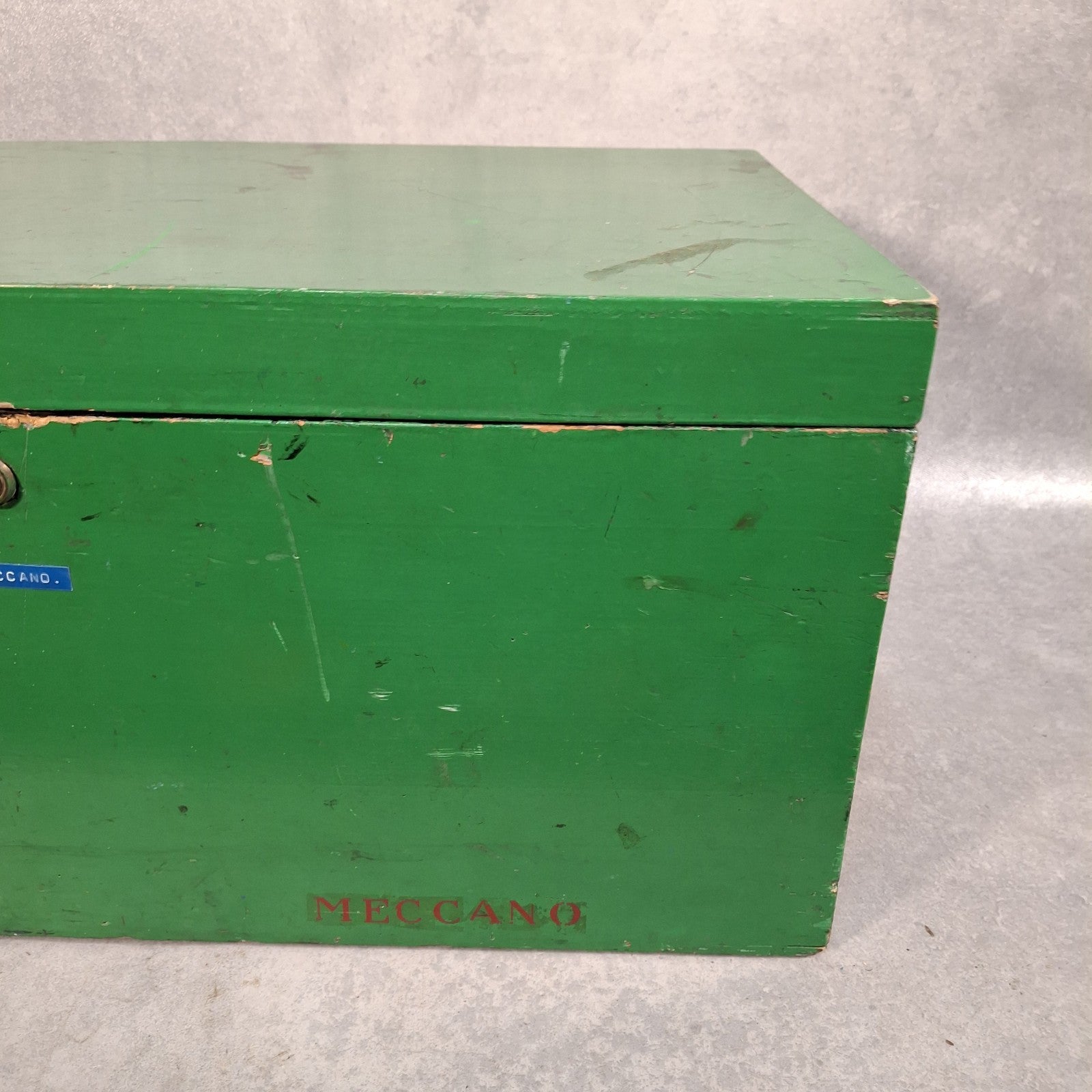 Made In England Meccano 1940s Vintage Set In Original Wooden Box Wheels Plates +