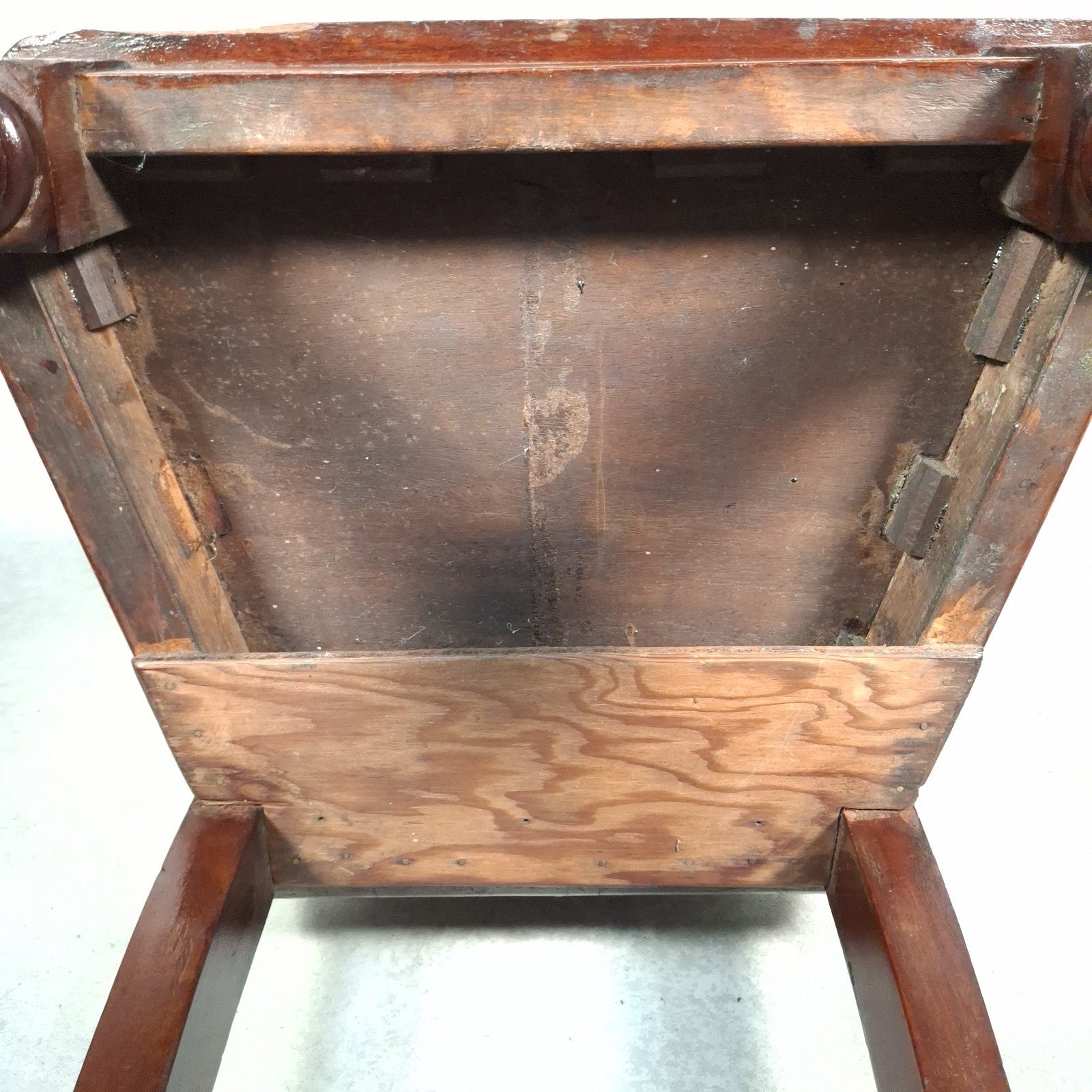 Victorian Mahogany Shield Back Chair | Brass Monogram | Antique | Previously Repaired | Used