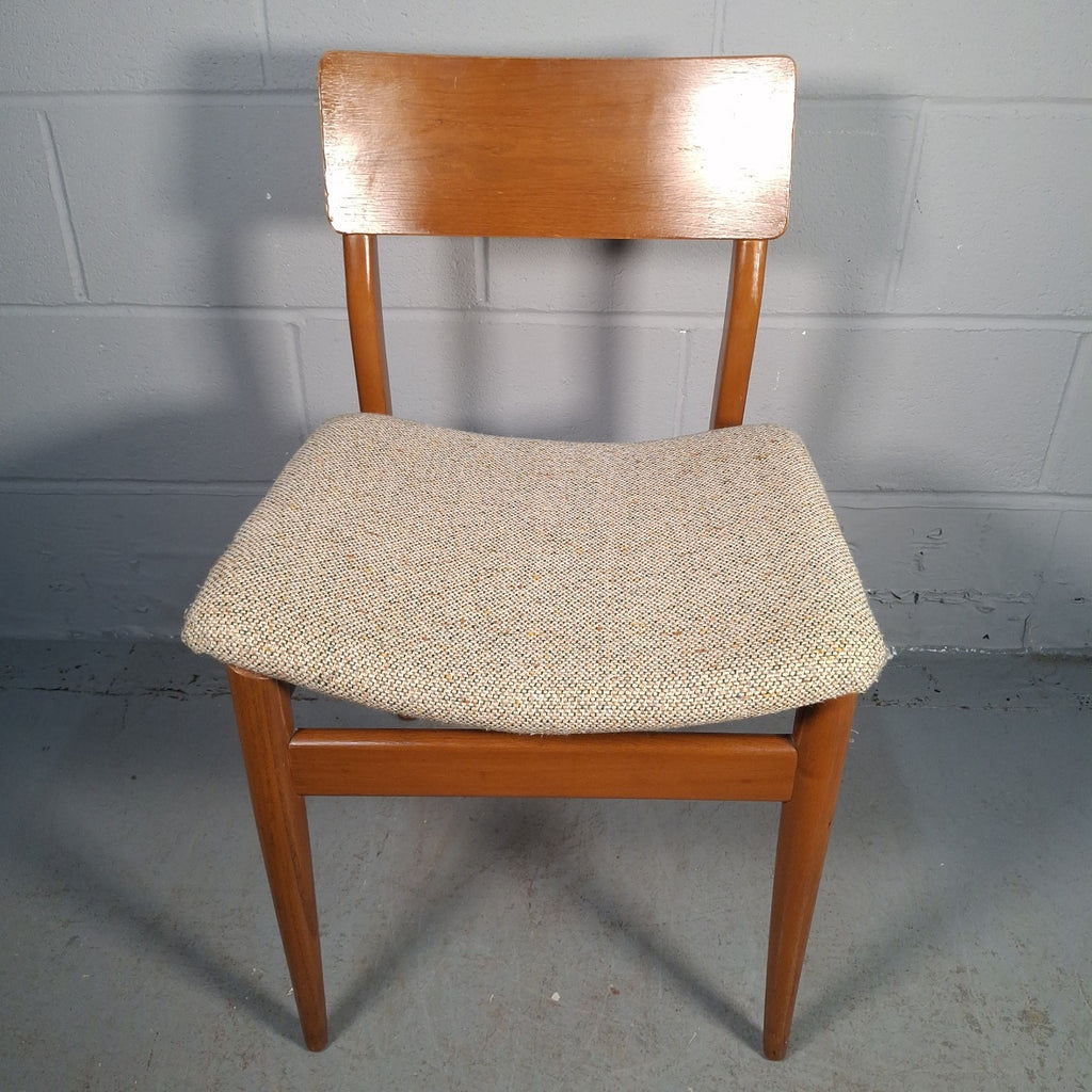 Vintage Mid-Century Modern Dining Chair | Teak Tone Wood & Woven Seat | Used | Previously Glued