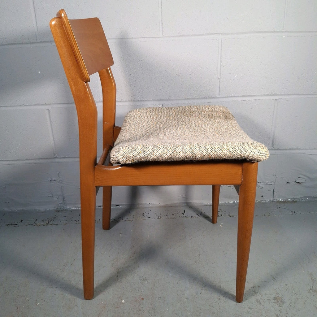 Vintage Mid-Century Modern Dining Chair | Teak-Tone Frame & Woven Seat | Used