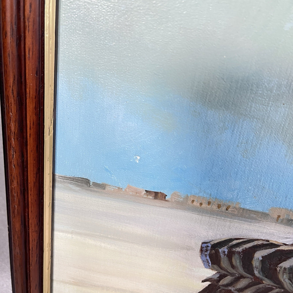 Signed Original Painting on Board | Desert Camel Scene with Travellers | J. Perkins | Framed | Used