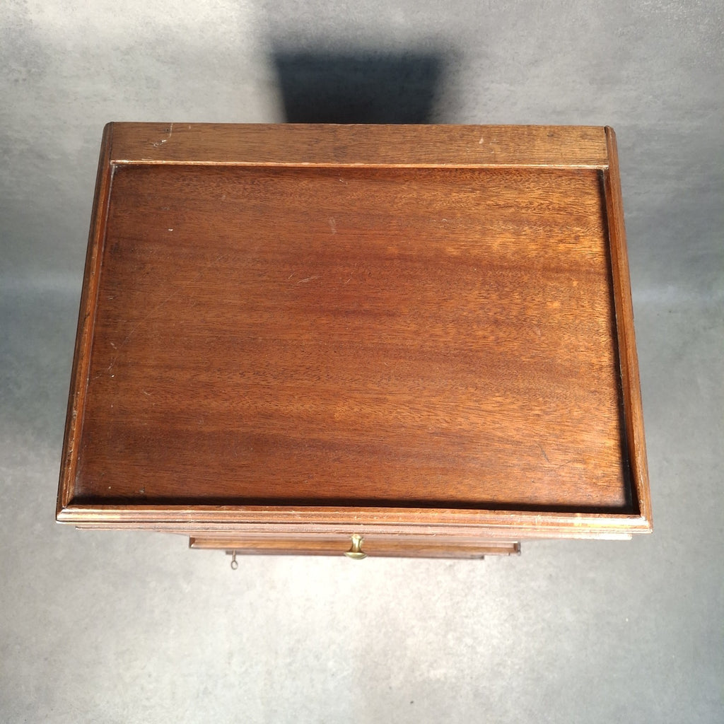 Antique Mahogany Side Cabinet Green Felt Drawer Early 20thC Smoker’s / Music VTG