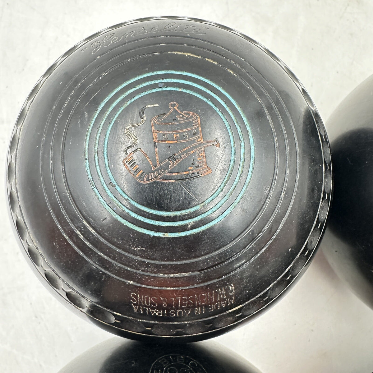 Henselite Super-Grip Lawn Bowls - Size 5 - Bias 273-EF - Set of 4 - BIBC Approved - Vintage - Used