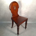 Victorian Mahogany Shield Back Chair With Brass Monogram Initials Antique