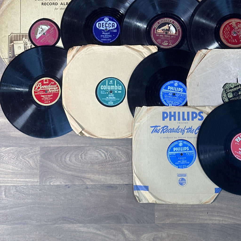 78 RPM Shellac Gramophone Records | Job Lot of 86 | 10" | Mixed Genre | Used Unchecked