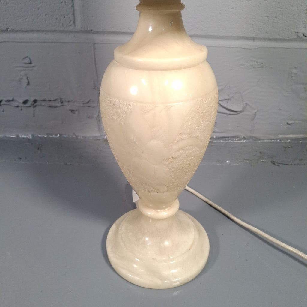 Vintage Alabaster Table Lamp with Matching Alabaster Shade | Mid-Century | Tested & Working | Used